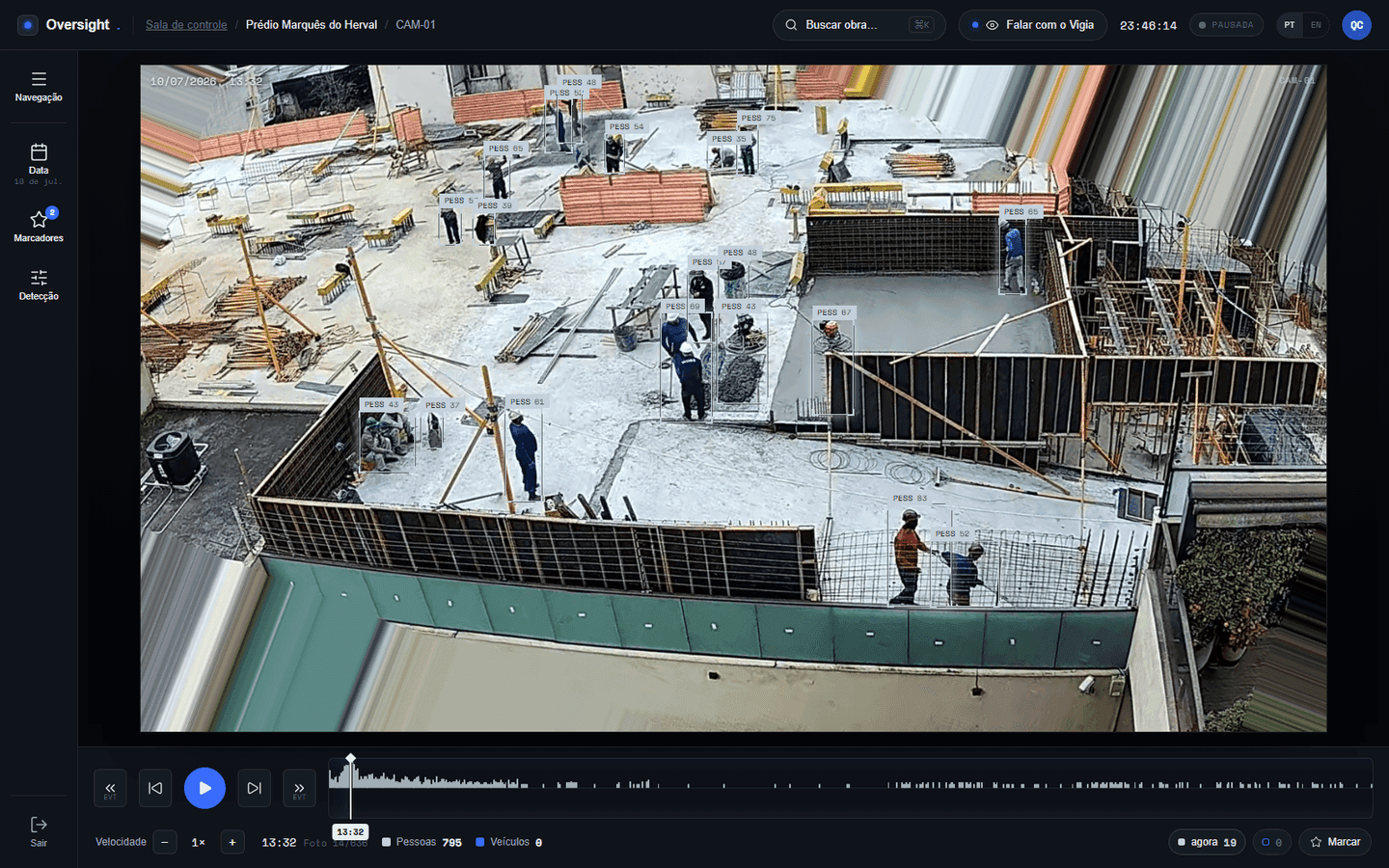 Timelapse com detecção no Oversight